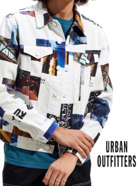 Urban Outfitters BDG Men’s “Pictures” Patterned Denim Jacket - NWT